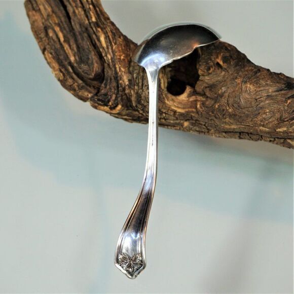 Antique Silver Plate WM Rogers Son Fair Oak Pattern Gravy Ladle Spoon Pat Pend - Picture 9 of 11